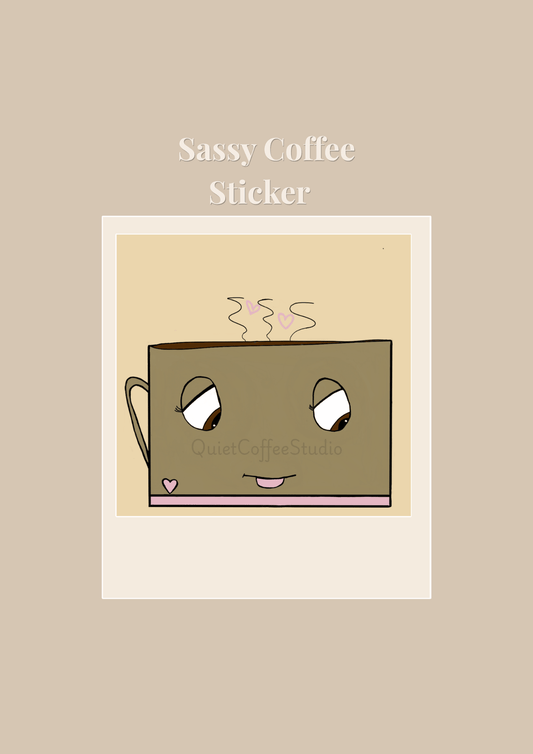 Coffee Mood Sticker Bundle (Digital Download) | Cute Cosy Aesthetic Coffee Stickers | Journal & Laptop Stickers | Quiet Coffee Studio