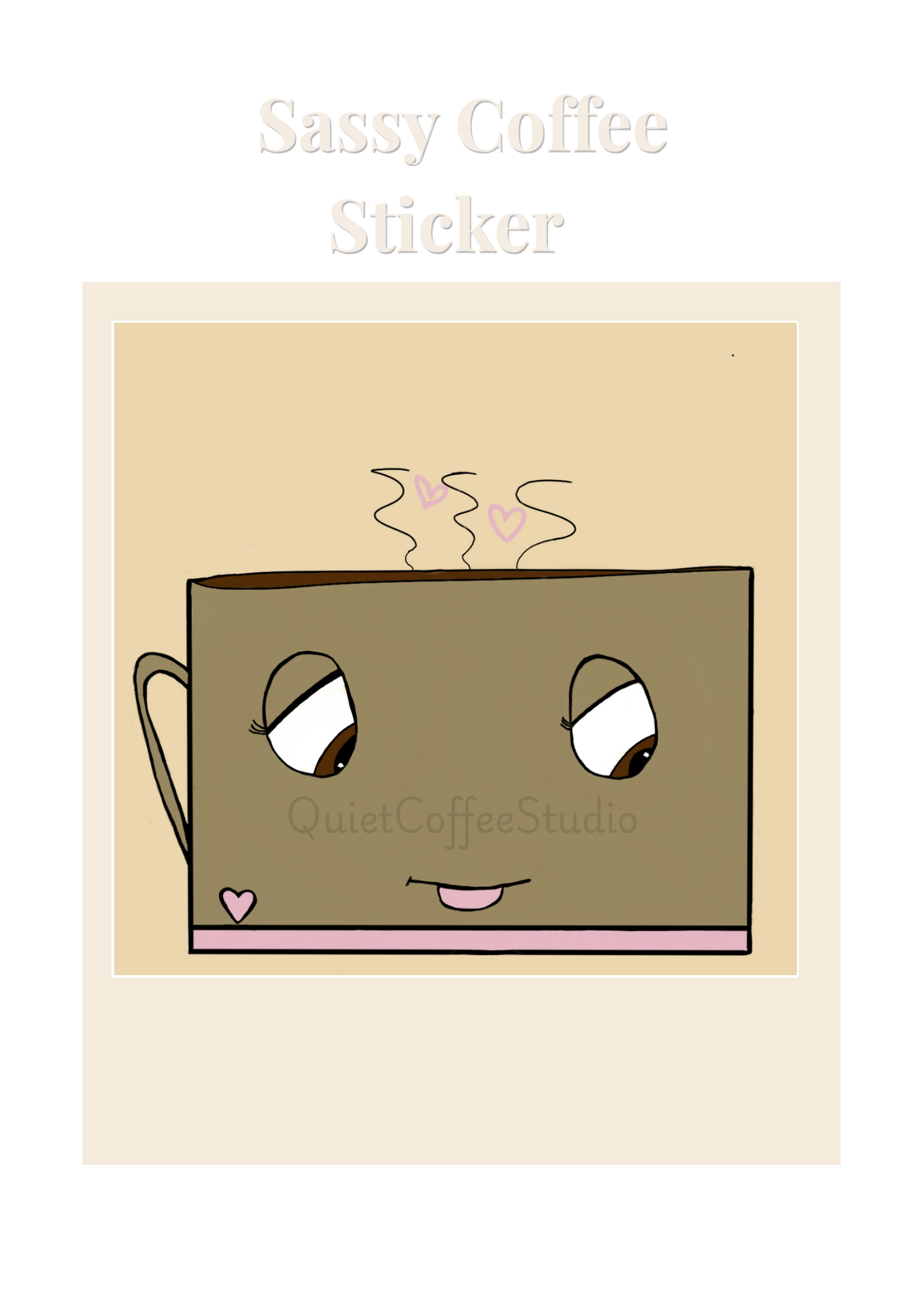 Sassy Coffee Sticker (Digital Download) | Cute Cosy Aesthetic | Side Eye Coffee | Quiet Coffee Studio