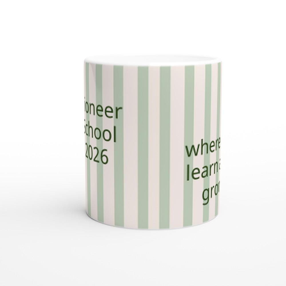 Pioneer School 2026 Mug Ceramic Coffee Mug Pioneer School Gift Bible Study Mug Christian Coffee Cup Green Striped Mug Keepsake Gift