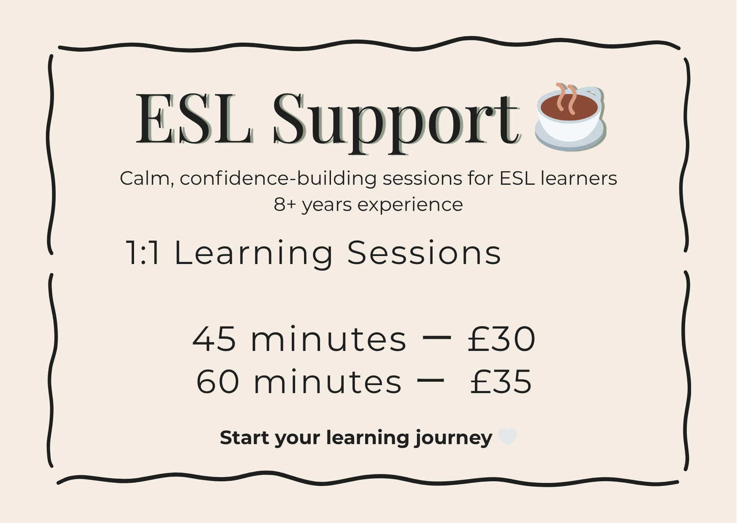 The Cosy Learning Package (45 or 60 minutes)