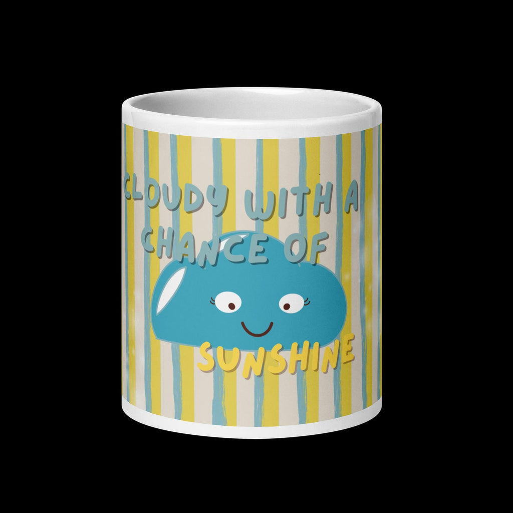 Cloudy with a Chance of Sunshine Mug, Cute Cloud Coffee Cup, Aesthetic Ceramic Mug, Positive Quote Gift for Her, Kawaii Coffee Mug