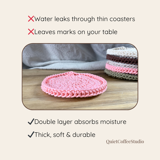 Coffee Bar Coaster Set | Handmade Crochet Mug Mats