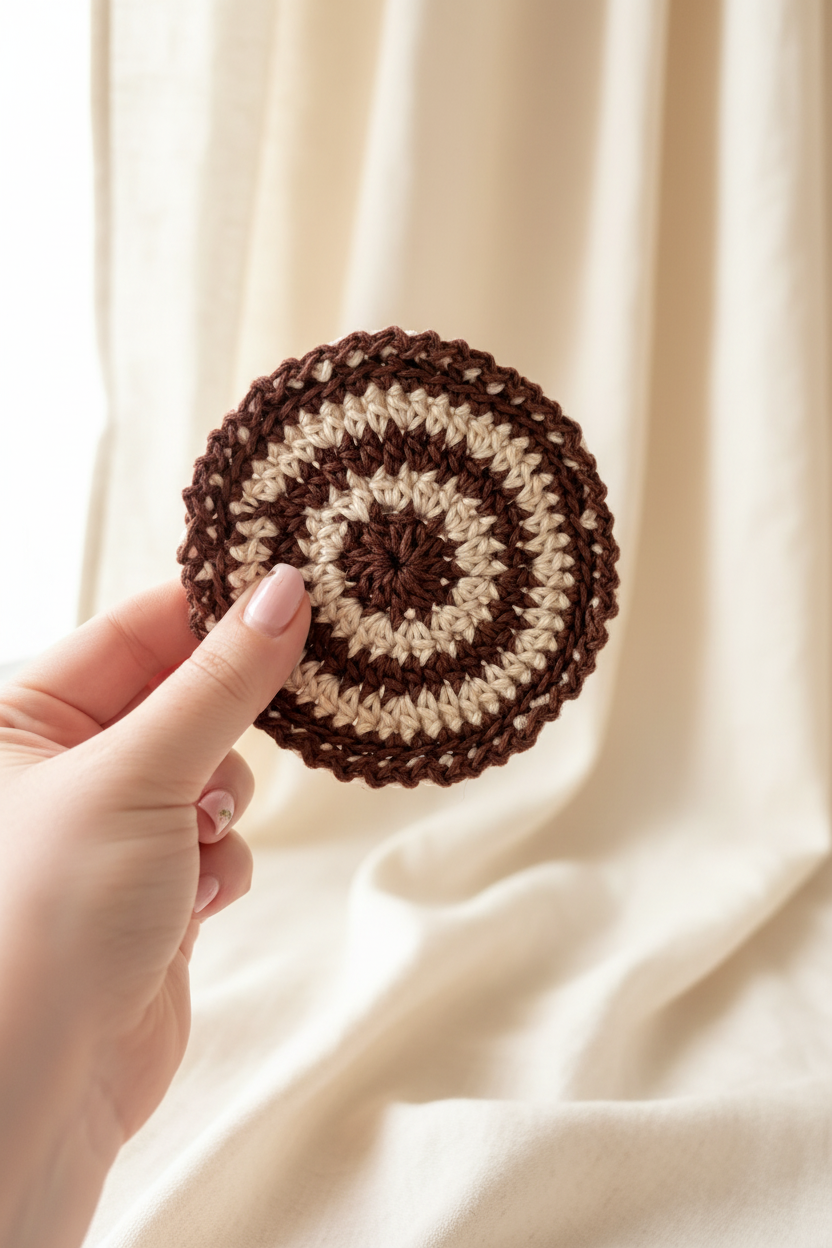 Cotton coaster round and double layer 