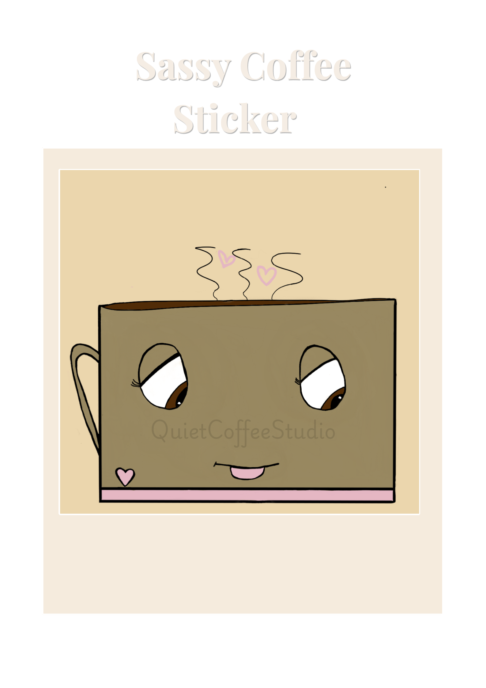 Sassy Coffee Sticker (Digital Download) | Cute Cosy Aesthetic | Side Eye Coffee | Quiet Coffee Studio