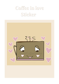 Coffee In Love Sticker (Digital Download) | Cute Cosy Aesthetic | Printable Sticker | Quiet Coffee Studio