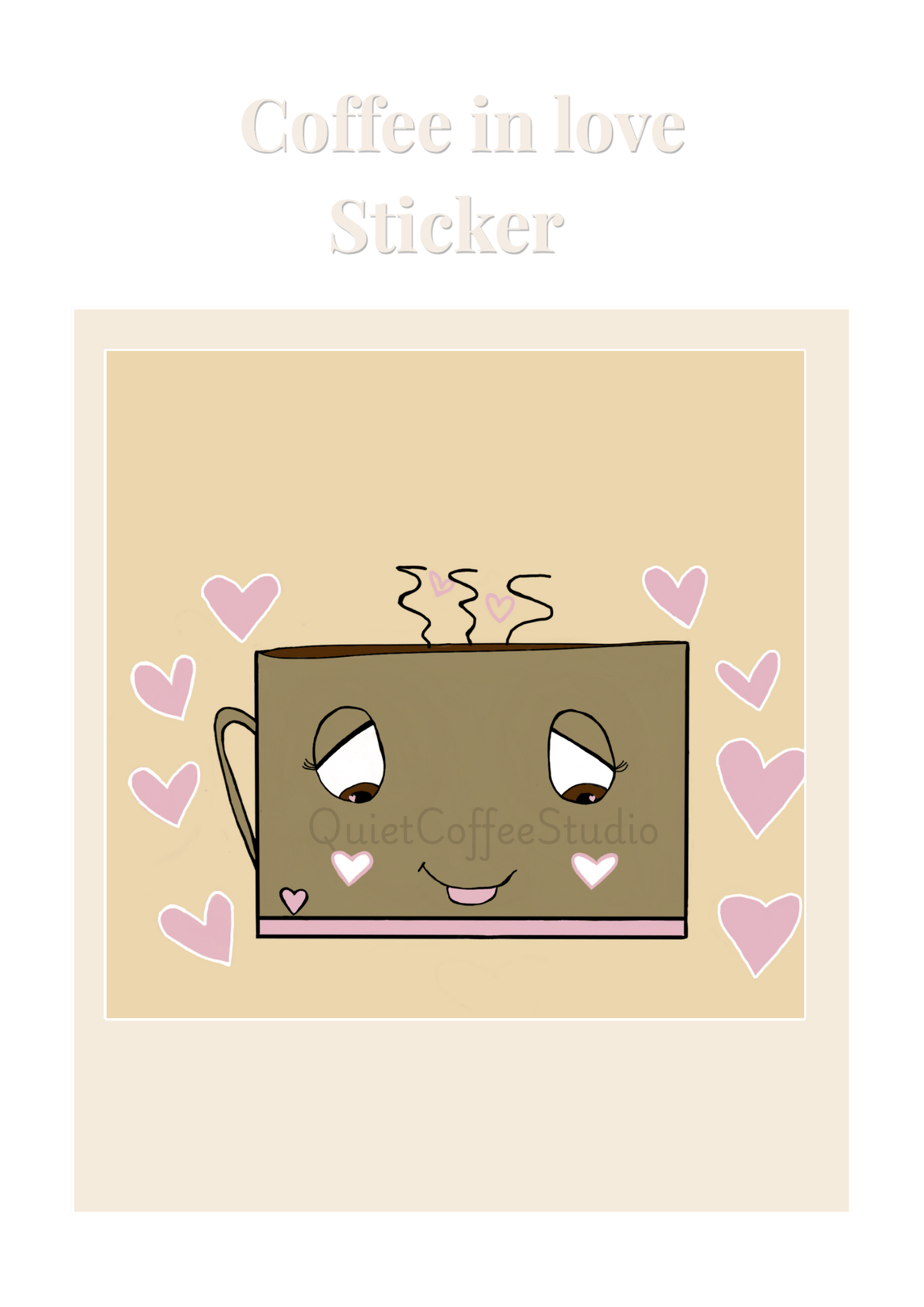 Coffee In Love Sticker (Digital Download) | Cute Cosy Aesthetic | Printable Sticker | Quiet Coffee Studio