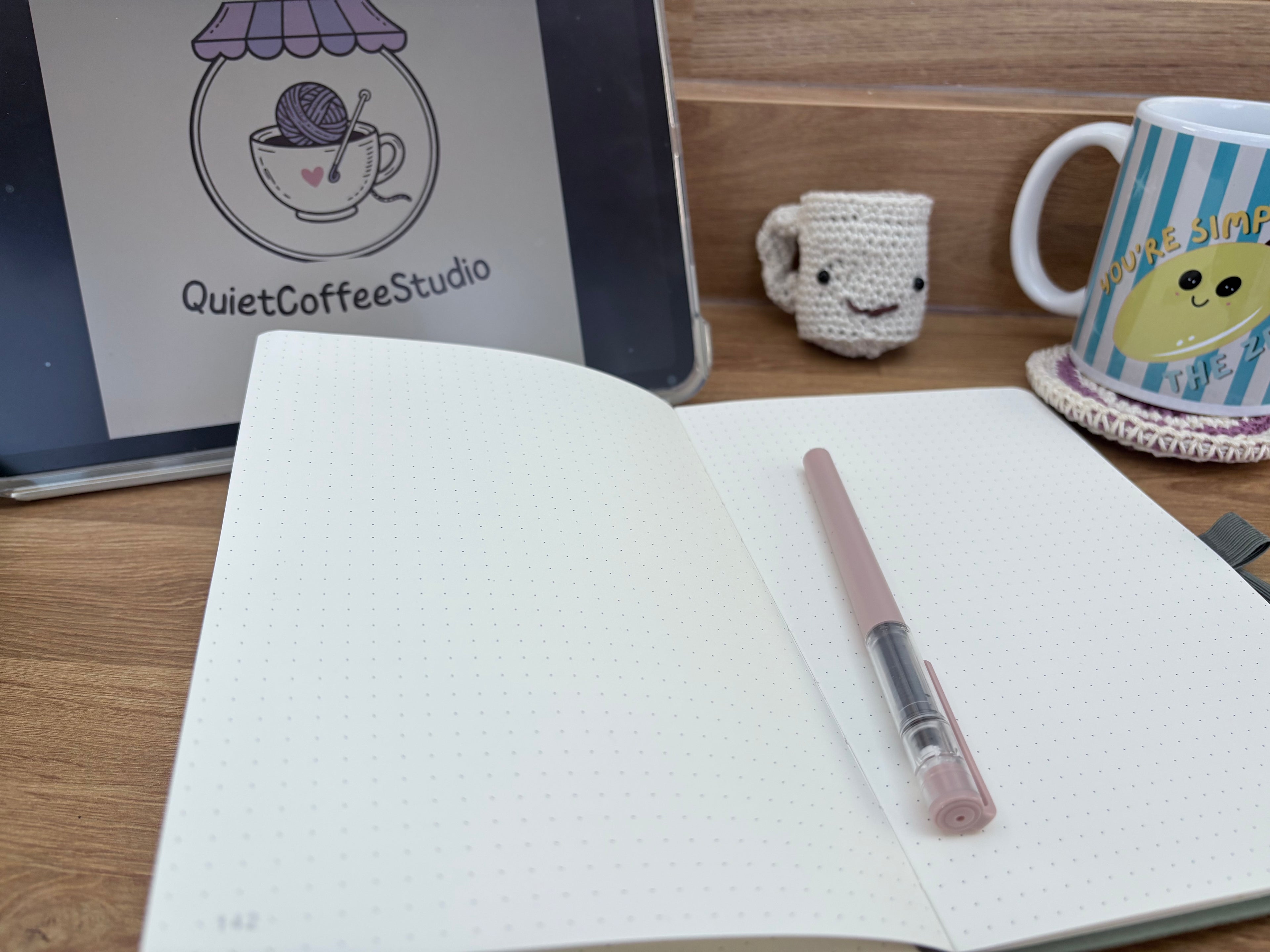 Crochet Coffee Bean Desk Buddy | Quiet Coffee Studio UK