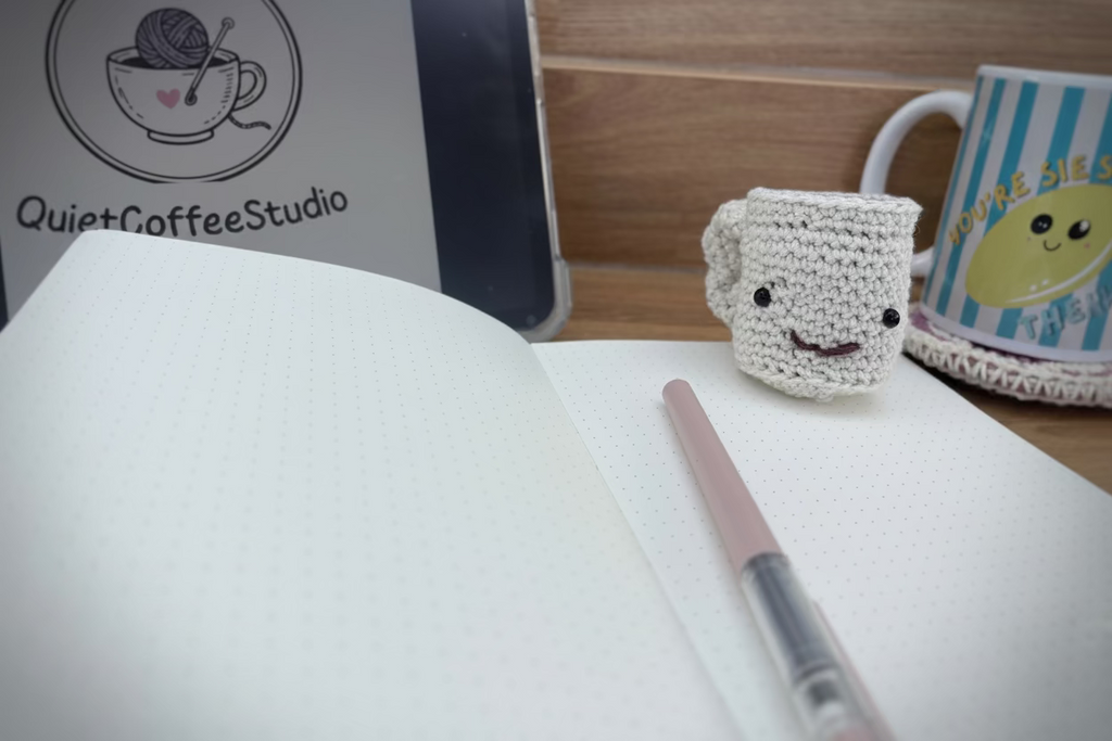 Crochet Coffee Bean Desk Buddy | Quiet Coffee Studio UK