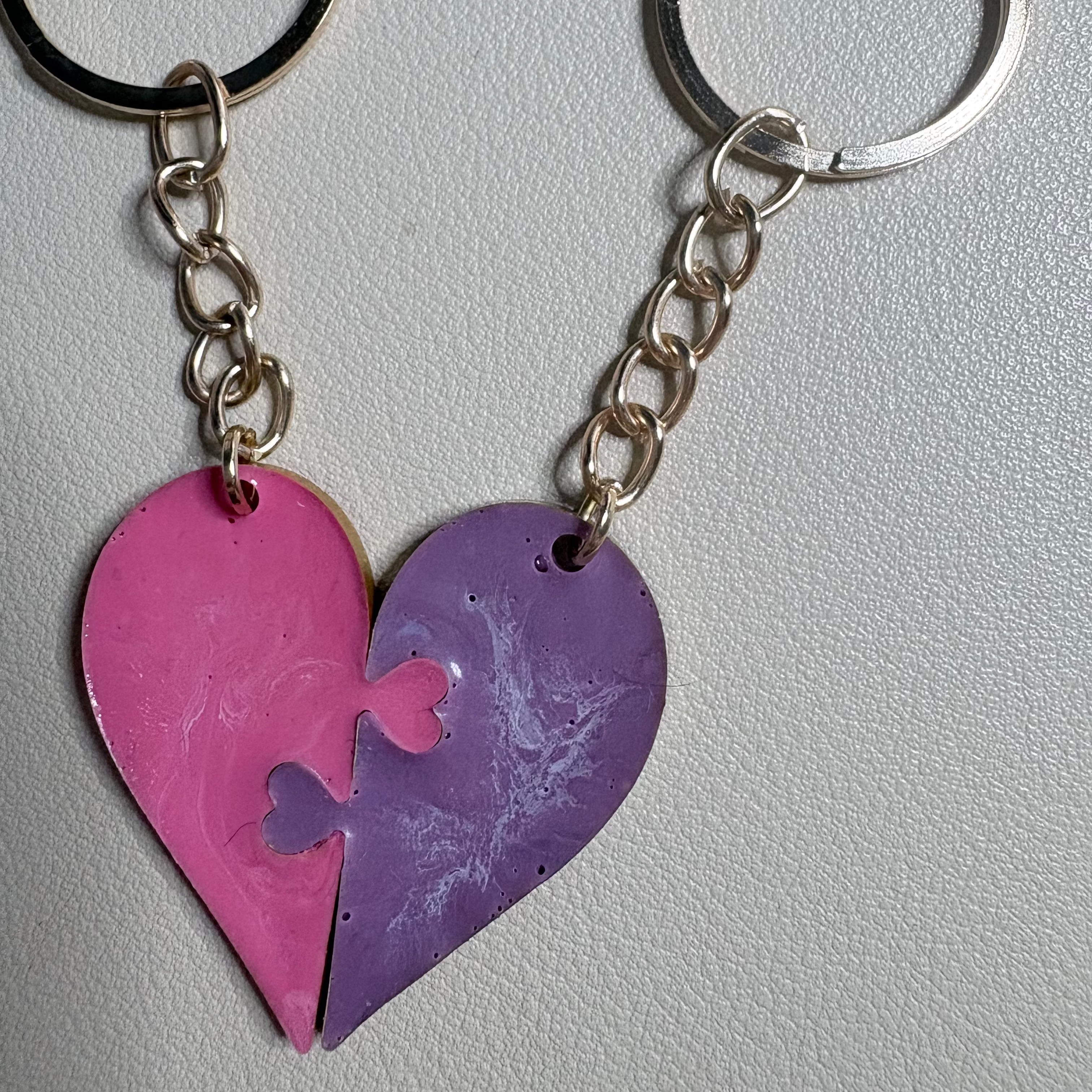 One Heart For Two Keyring Set | Quiet Coffee Studio