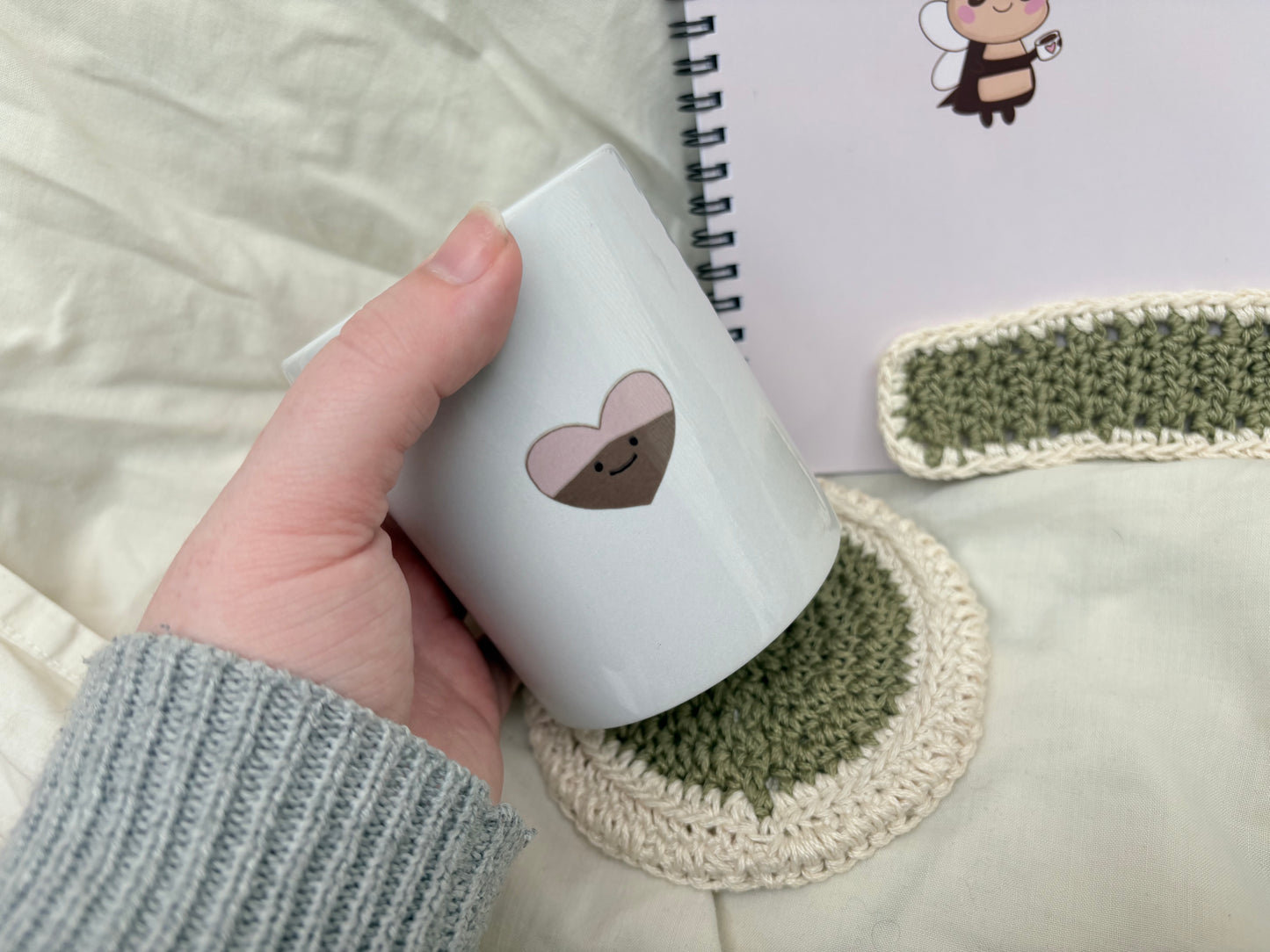 Kawaii Heart Mug | Cute Ceramic Coffee Cup Gift