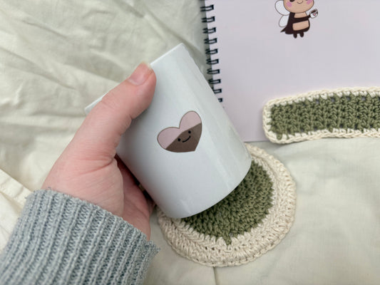 Kawaii Heart Mug | Cute Ceramic Coffee Cup Gift