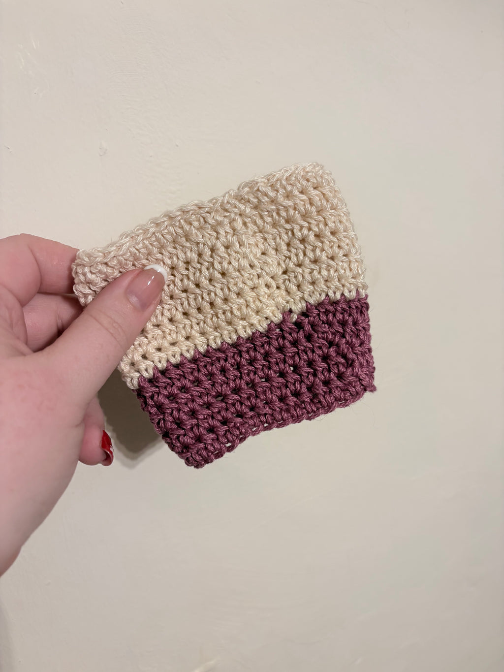 Handmade Crochet Lavender Latte Coaster | Quiet Coffee Studio UK