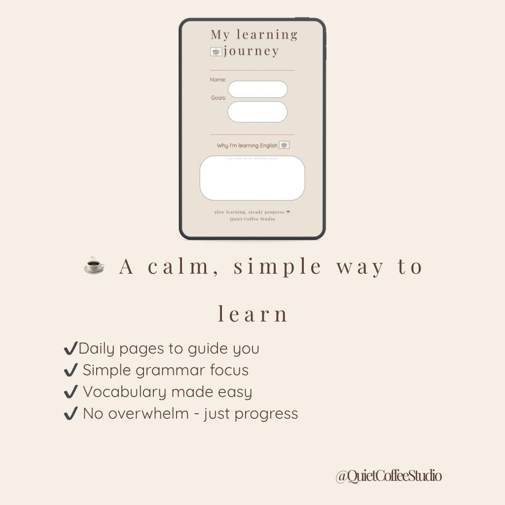 Beginner ESL Workbook Printable, English Learning Journal PDF, Grammar Vocabulary Practice, Adult ESL Study Guide, Teacher Resource