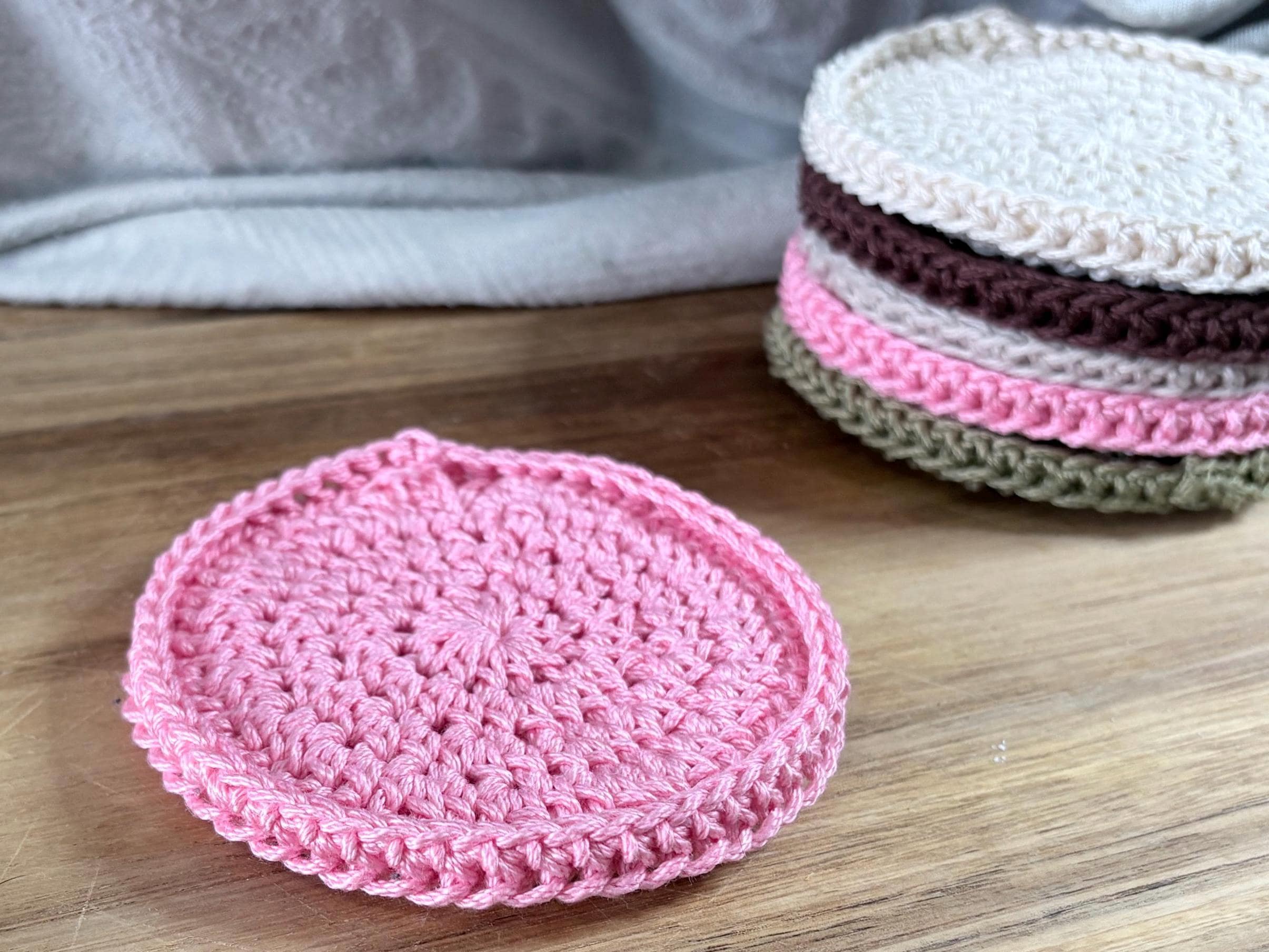 Handmade Crochet Coaster Set, Cotton Coffee Bar Mug Coasters, Cosy Cottagecore Kitchen Decor, Housewarming Gift for Coffee Lovers