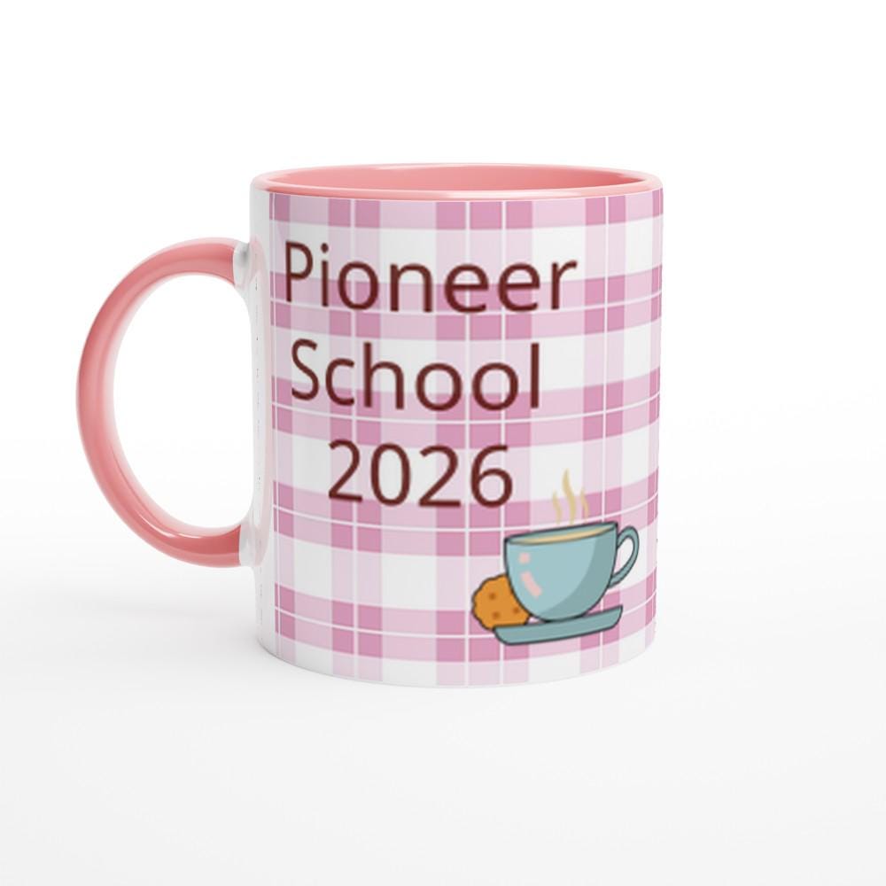 Personalised Pioneer School 2026 Mug Custom Coffee Mug Ceramic Tea Cup Bible Study Mug Custom Quote Gift Coffee Lover Gift Pink Plaid Mug
