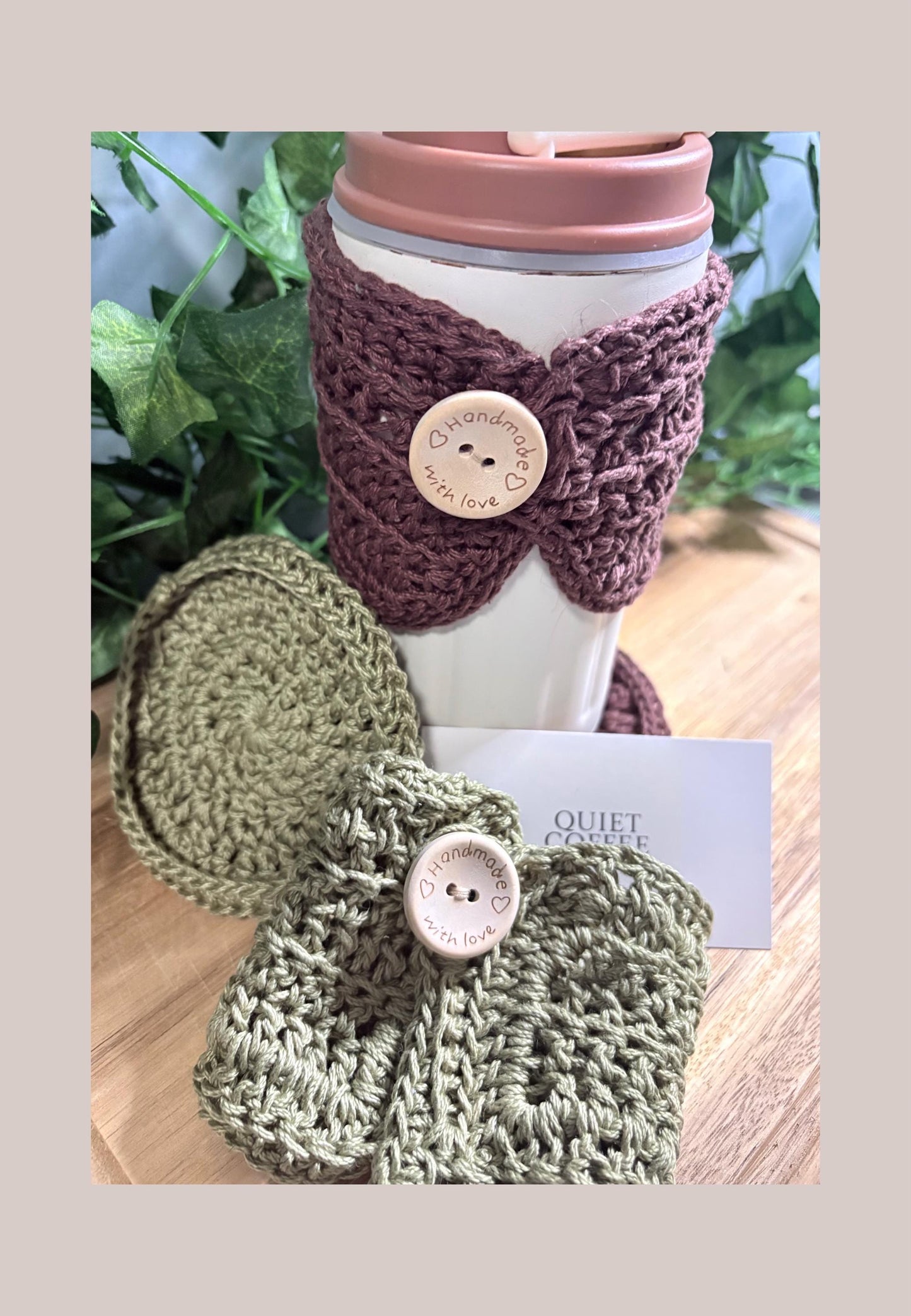 Crochet Coffee Cup Sleeve | Handmade Travel Mug Cosy