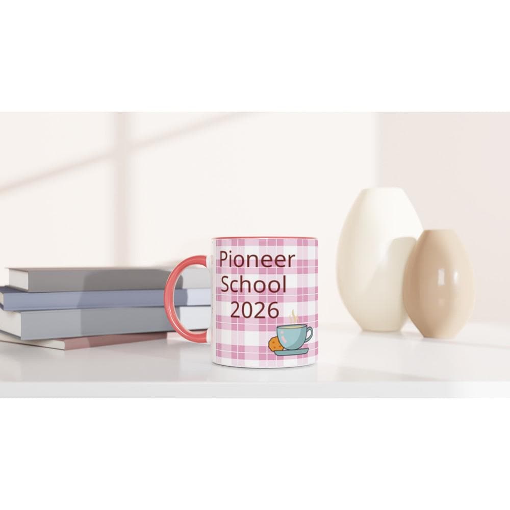 Personalised Pioneer School 2026 Mug Custom Coffee Mug Ceramic Tea Cup Bible Study Mug Custom Quote Gift Coffee Lover Gift Pink Plaid Mug