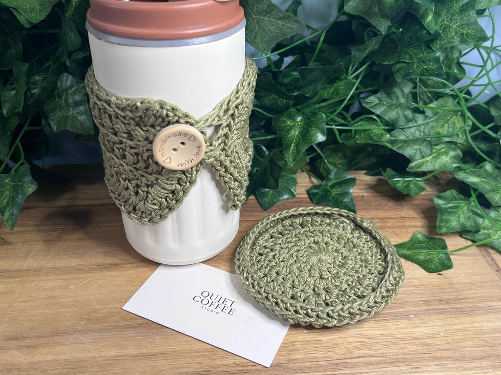 🌸 Bloom & Brew – Crochet Coffee Gift Set