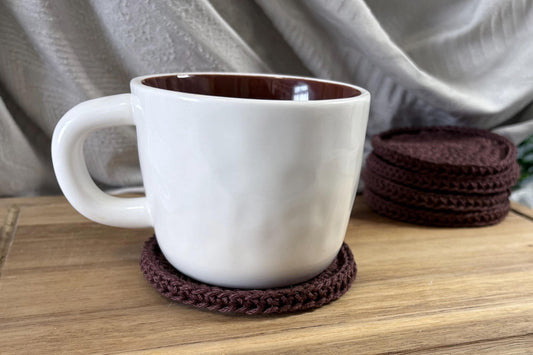 Brown Coffee Gift Set | Crochet Mug Cosy & Coaster