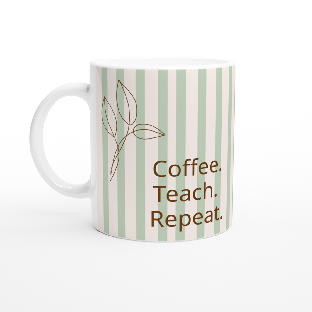 Teacher Coffee Mug Teacher Appreciation Gift Thank You Teacher Cup Coffee Teach Repeat Coffee Mark Repeat Coffee Inspire Repeat Coffee Create Repeat