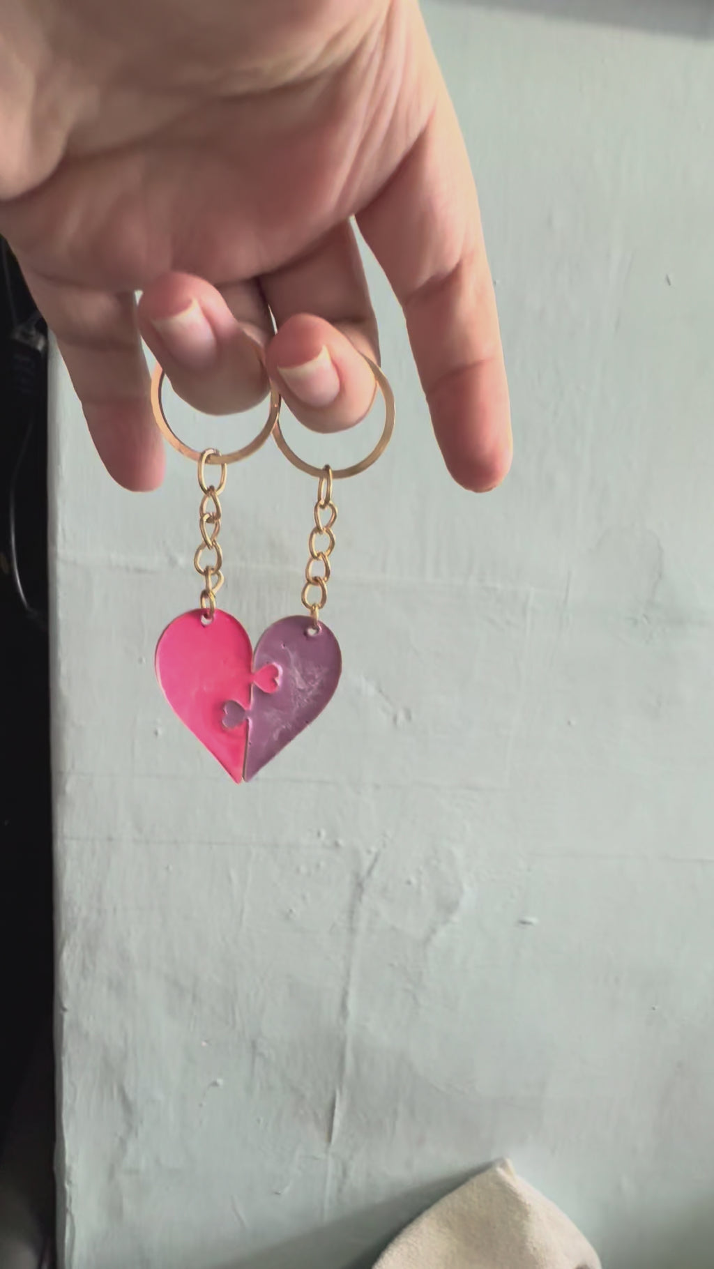 One Heart For Two Keyring Set | Quiet Coffee Studio