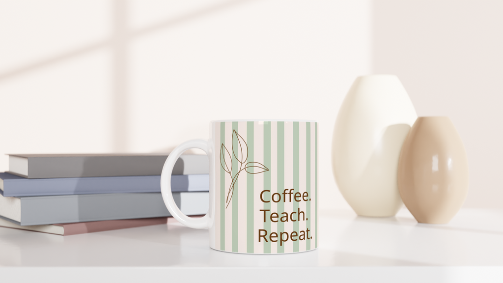 Teacher Coffee Mug Teacher Appreciation Gift Thank You Teacher Cup Coffee Teach Repeat Coffee Mark Repeat Coffee Inspire Repeat Coffee Create Repeat